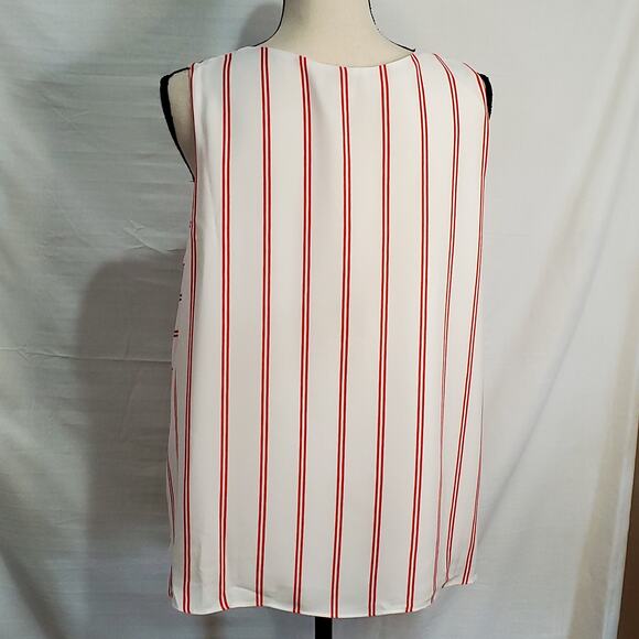 Cynthia Rowley Red Stripe Chevron Lined Tank Tunic Flowy Career XL - Picture 8 of 8